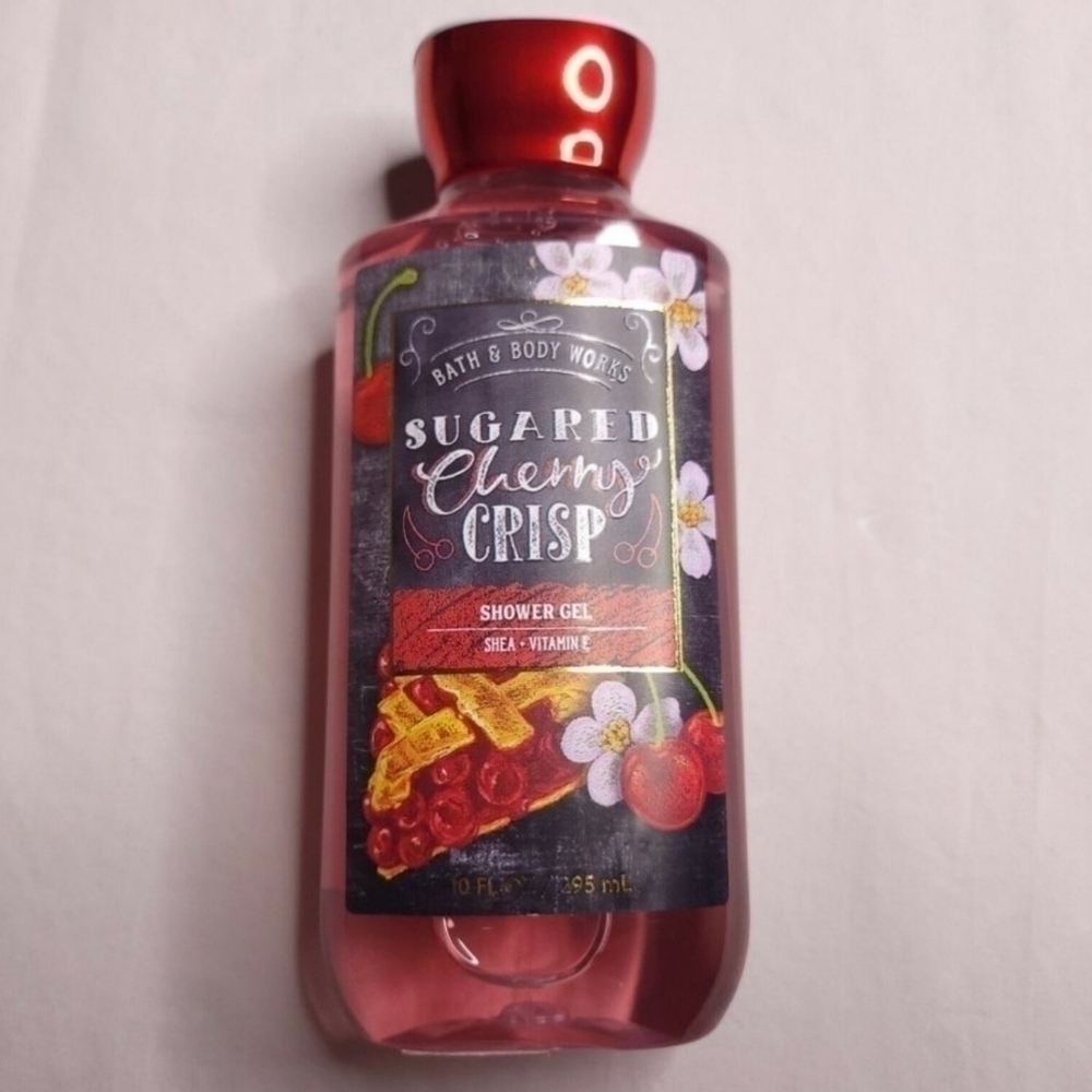 Bath & Body Works Sugared 🍒 Cherry Crisp Shower Gel Shea Vitamin E  10 oz New!